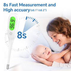 Rongfeng 3-color backlit display enables easy readings in dim rooms