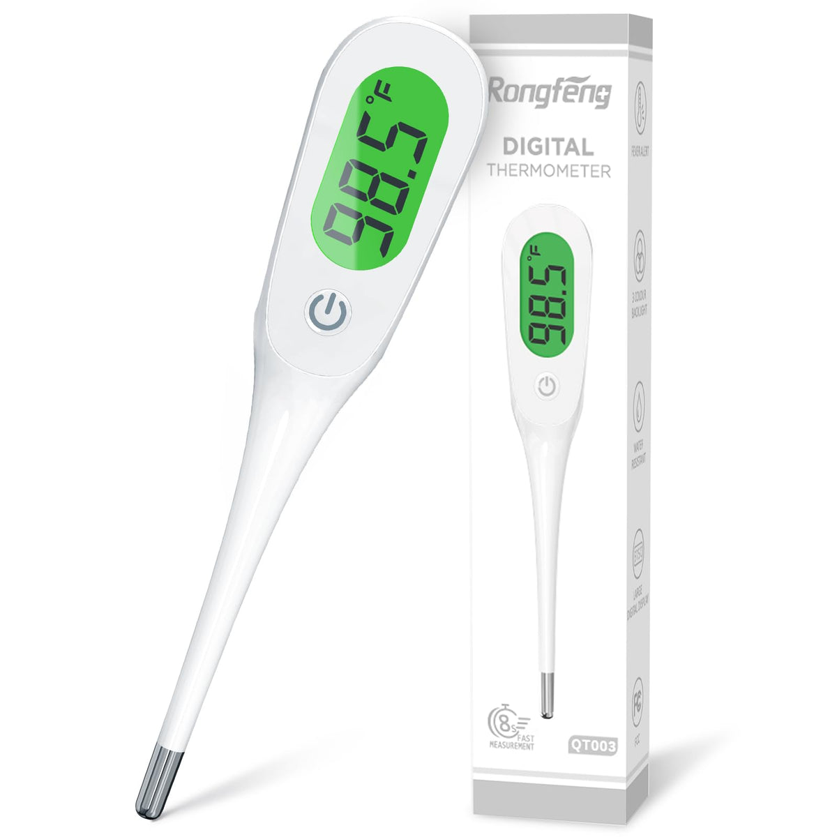 Rongfeng 8s digital thermometer front view for fast temperature checks at home