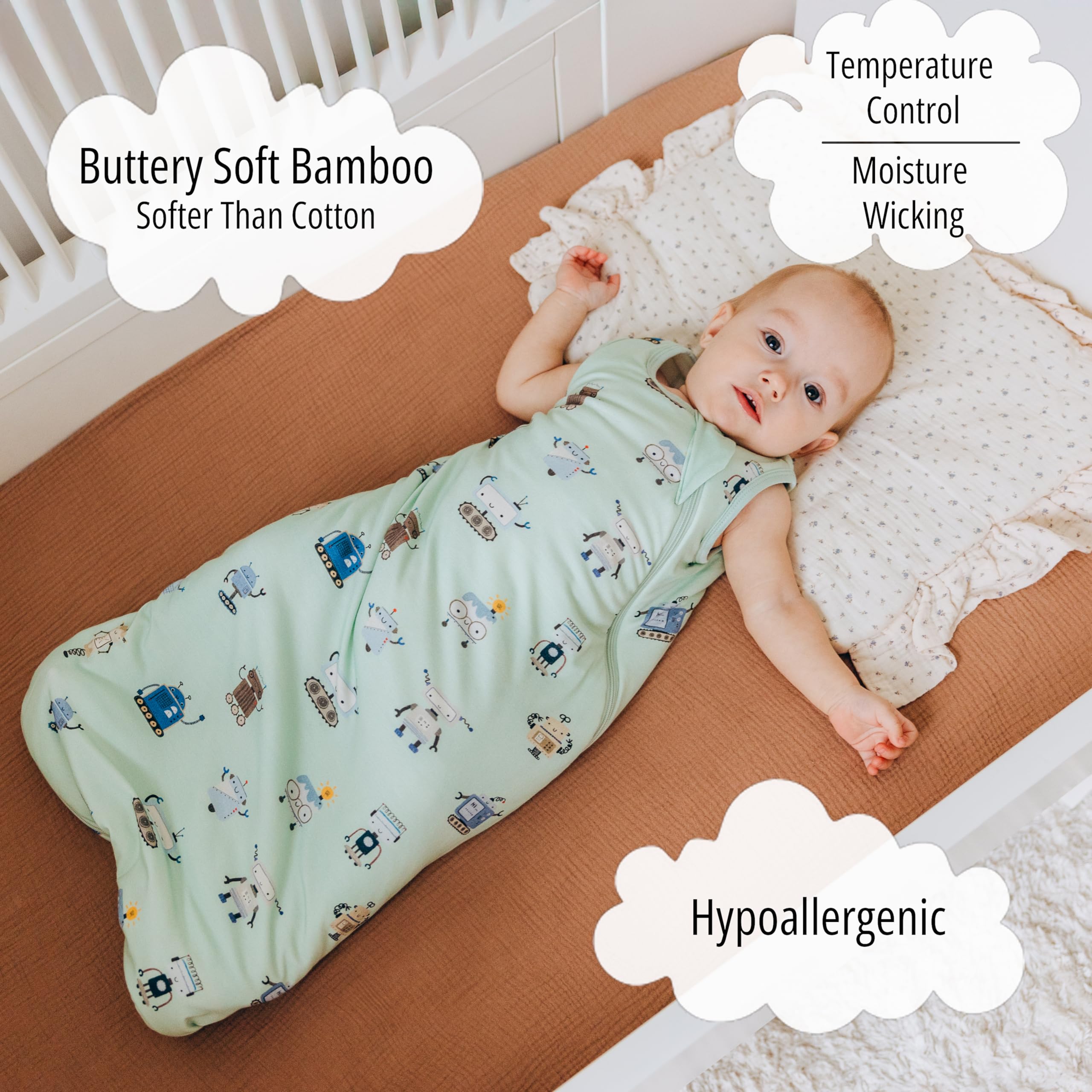 Roo and Bear machine washable sleep sack stays soft after washing