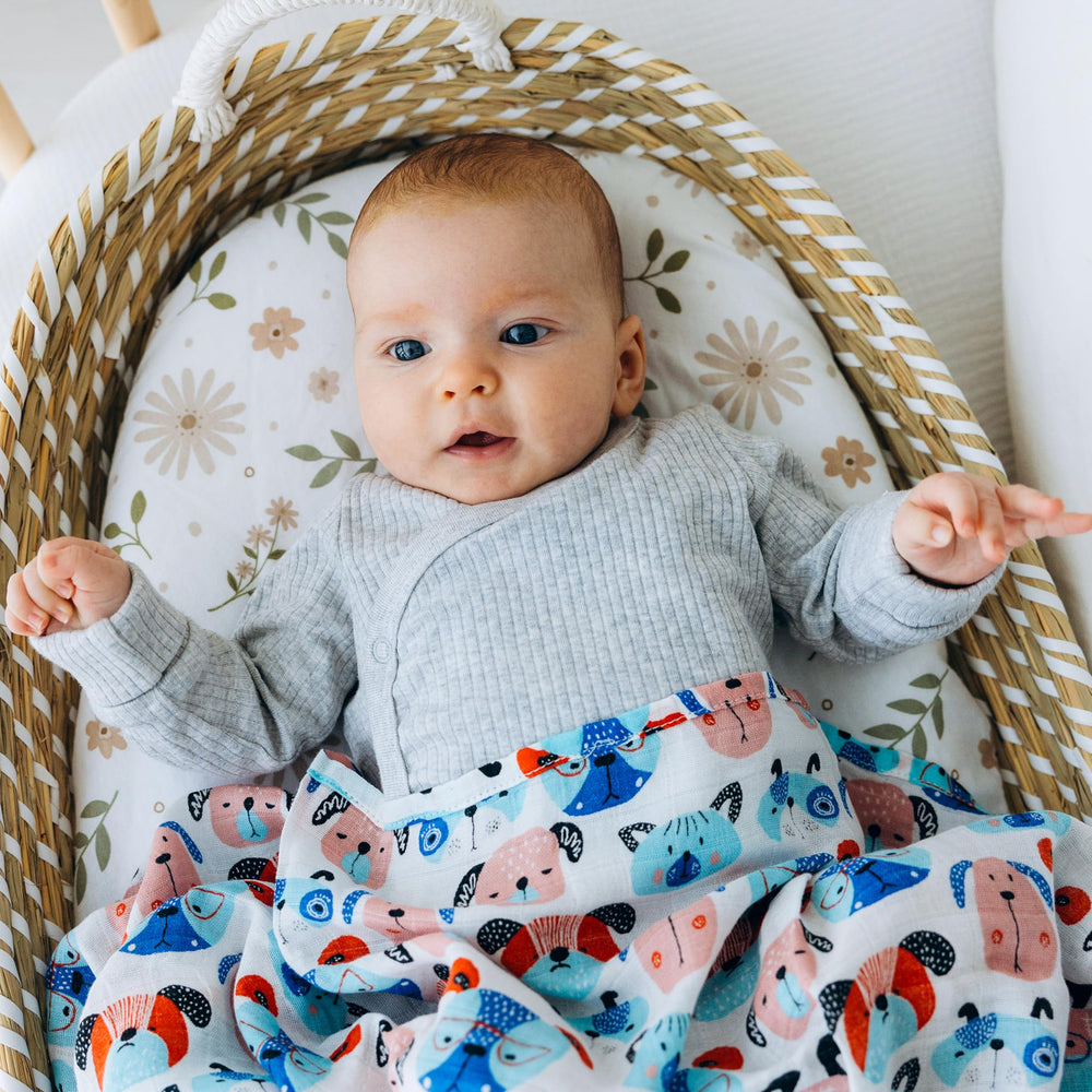 Roo and Bear breathable blanket: airy muslin feel helps regulate baby comfort.