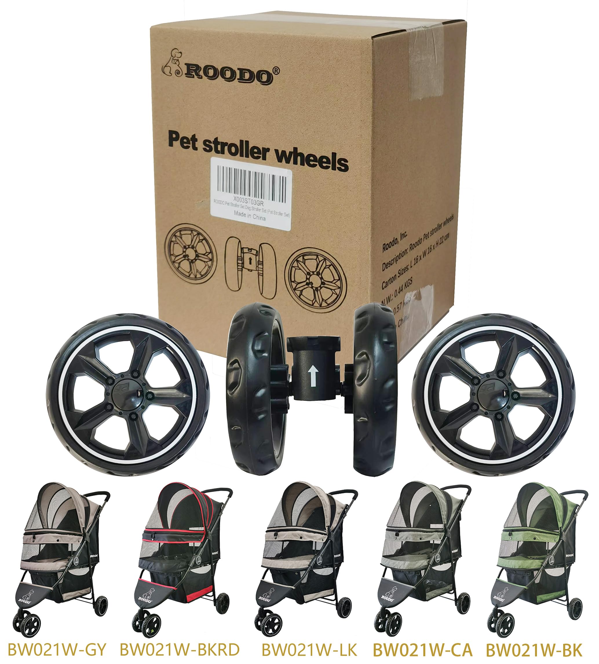 ROODO wheel set installation easy for quick upgrades without tools