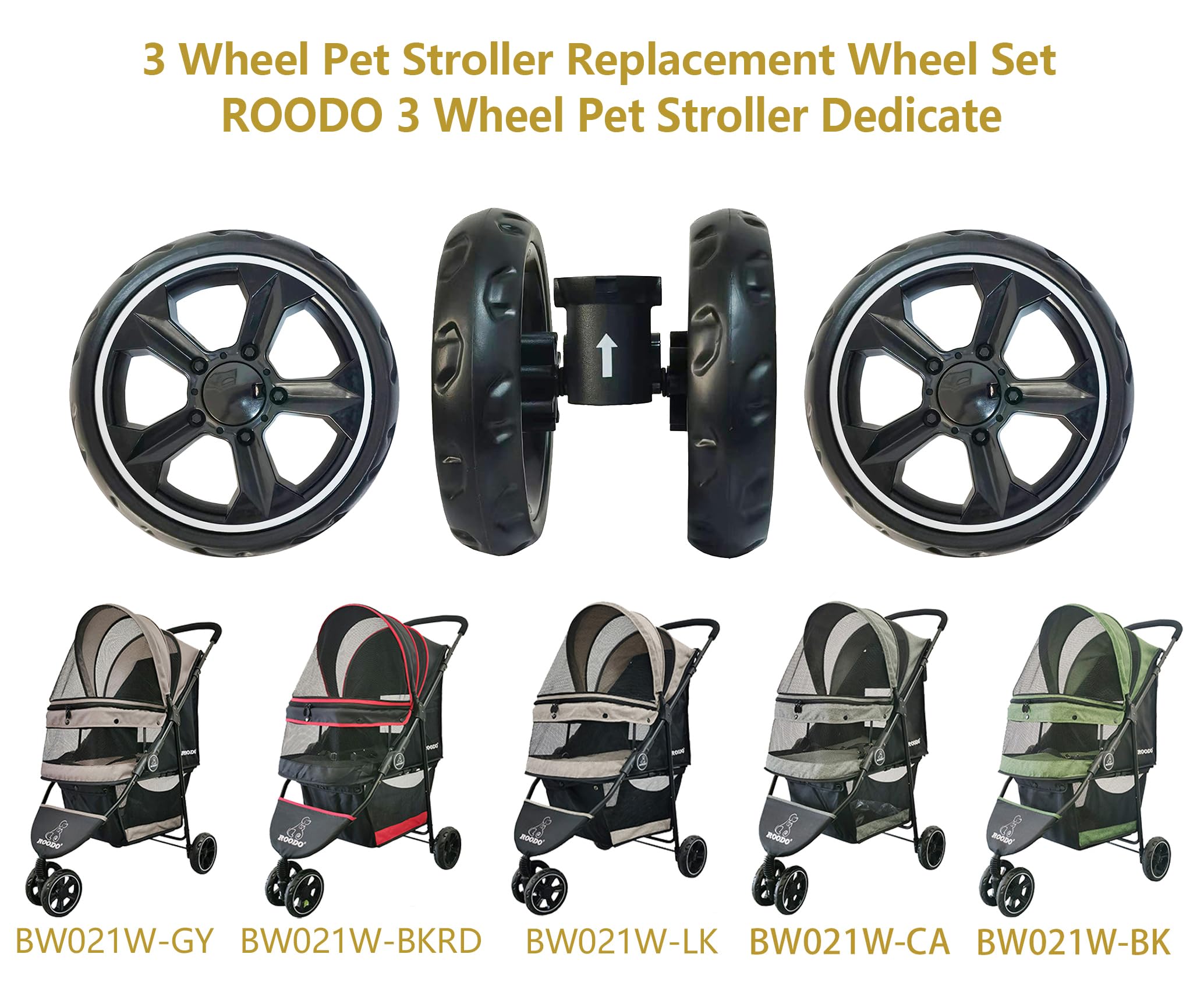 ROODO wheel set rear 6in provides stable handling for daily walks