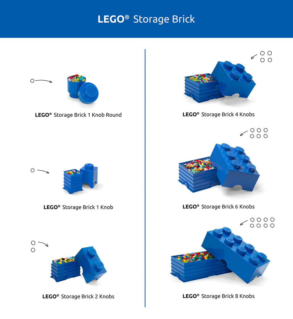 Room Copenhagen LEGO Storage Brick 1-Stud blue compact 1.2L capacity for small items.