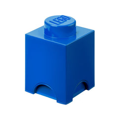 Room Copenhagen LEGO Storage Brick 1-Stud blue on desk, perfect for tidy LEGO setups.