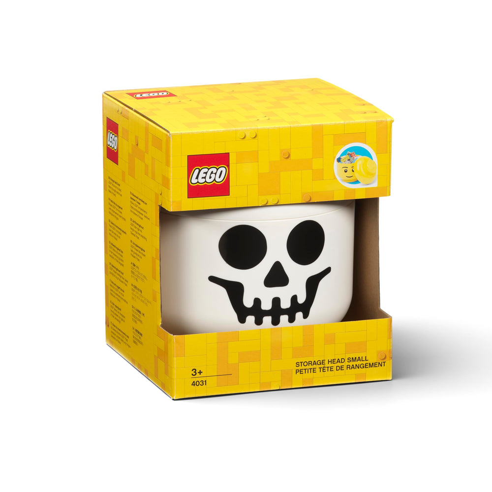 Room Copenhagen LEGO Storage Head open-top design for quick access to bricks.