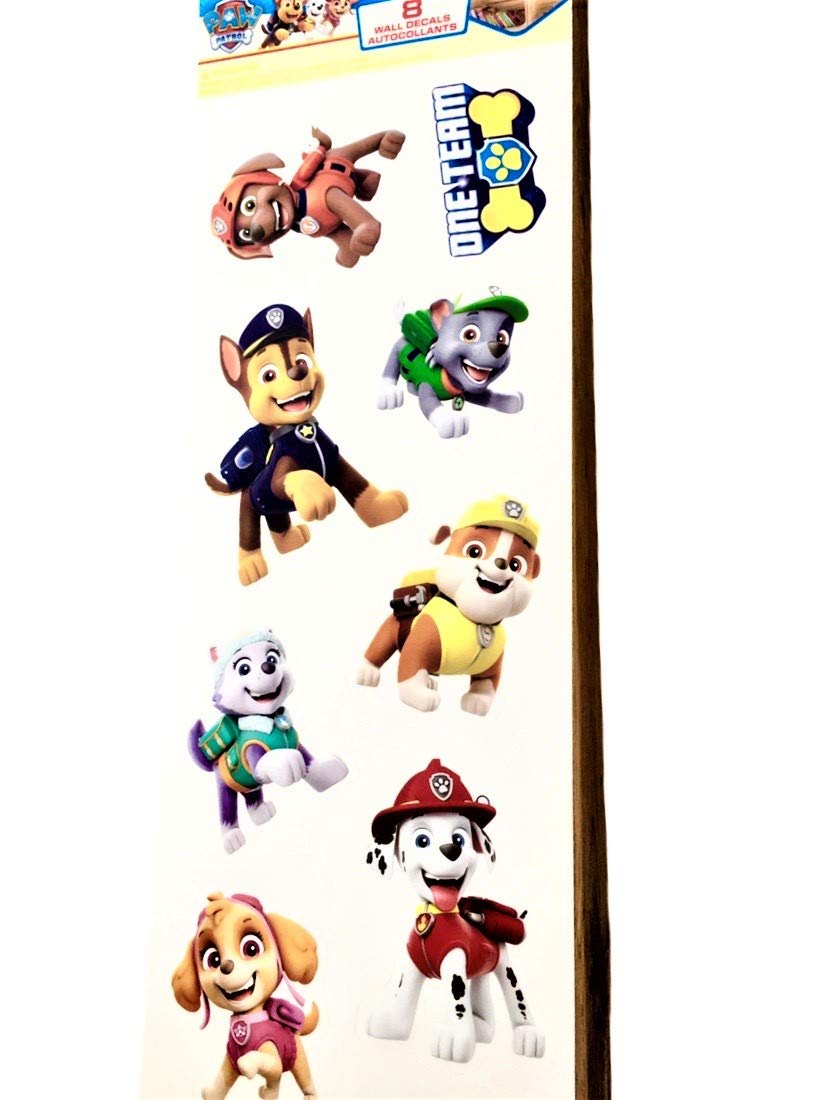 RoomMates Paw Patrol decals in action on a wall, easy to reposition without residue.