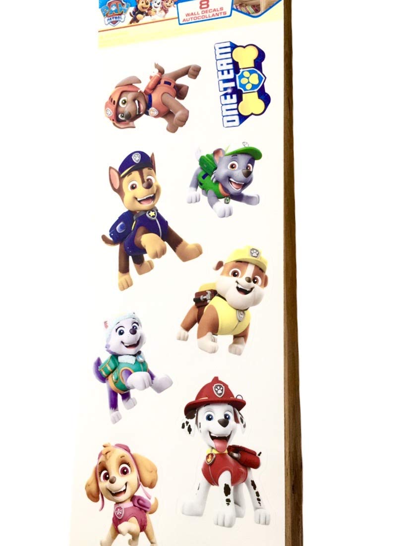 RoomMates Paw Patrol kids room decals set with colorful characters for quick, damage-free wall updates.