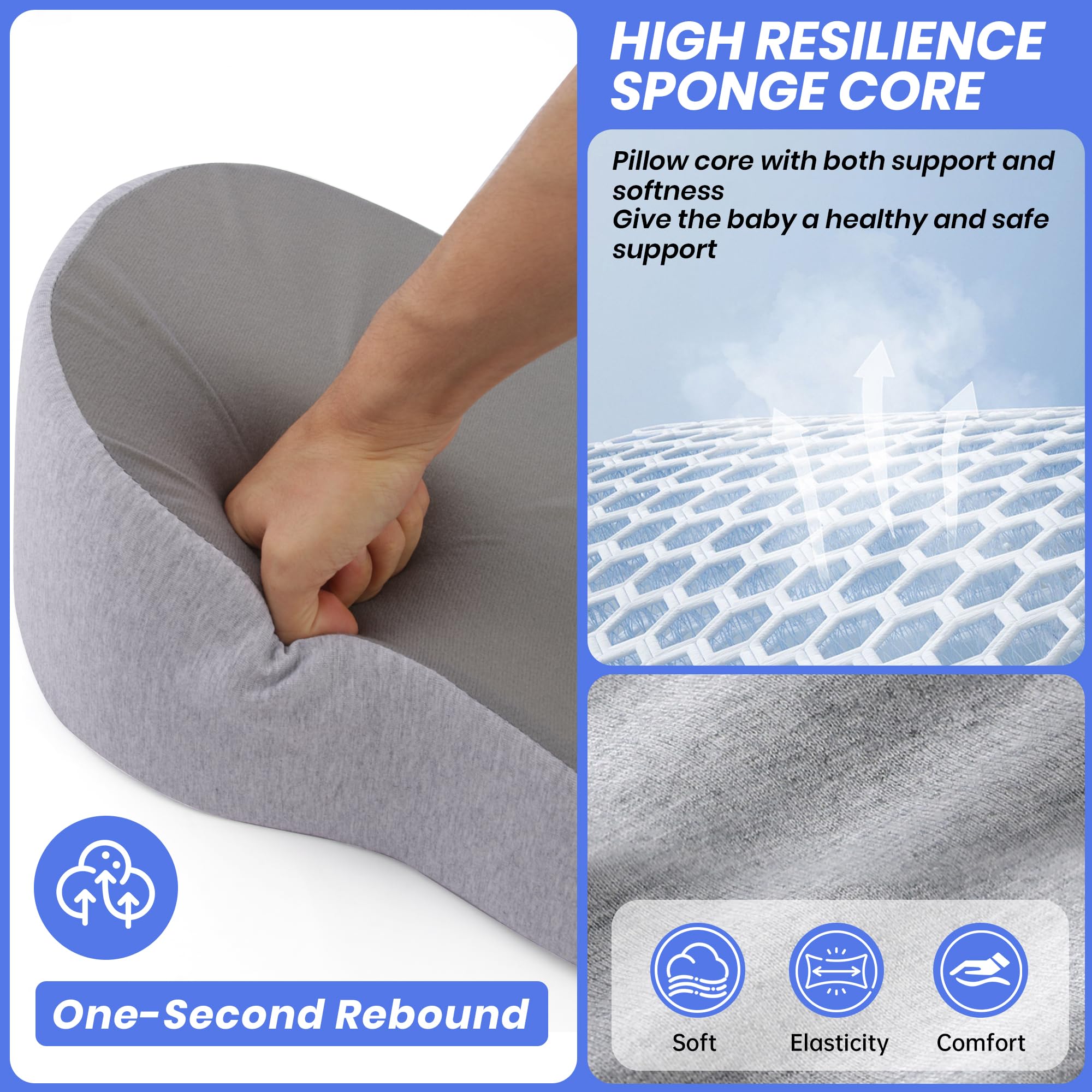 Rootling Baby Feeding Pillow adjustable base grows with baby's needs