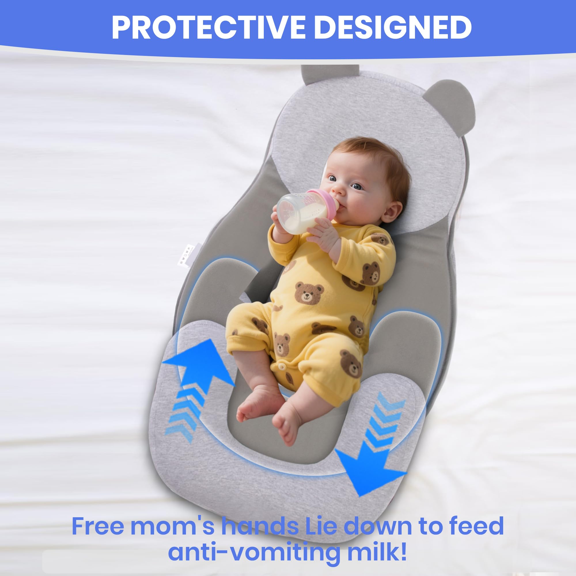 Rootling Baby Feeding Pillow machine washable cover keeps nursery clean