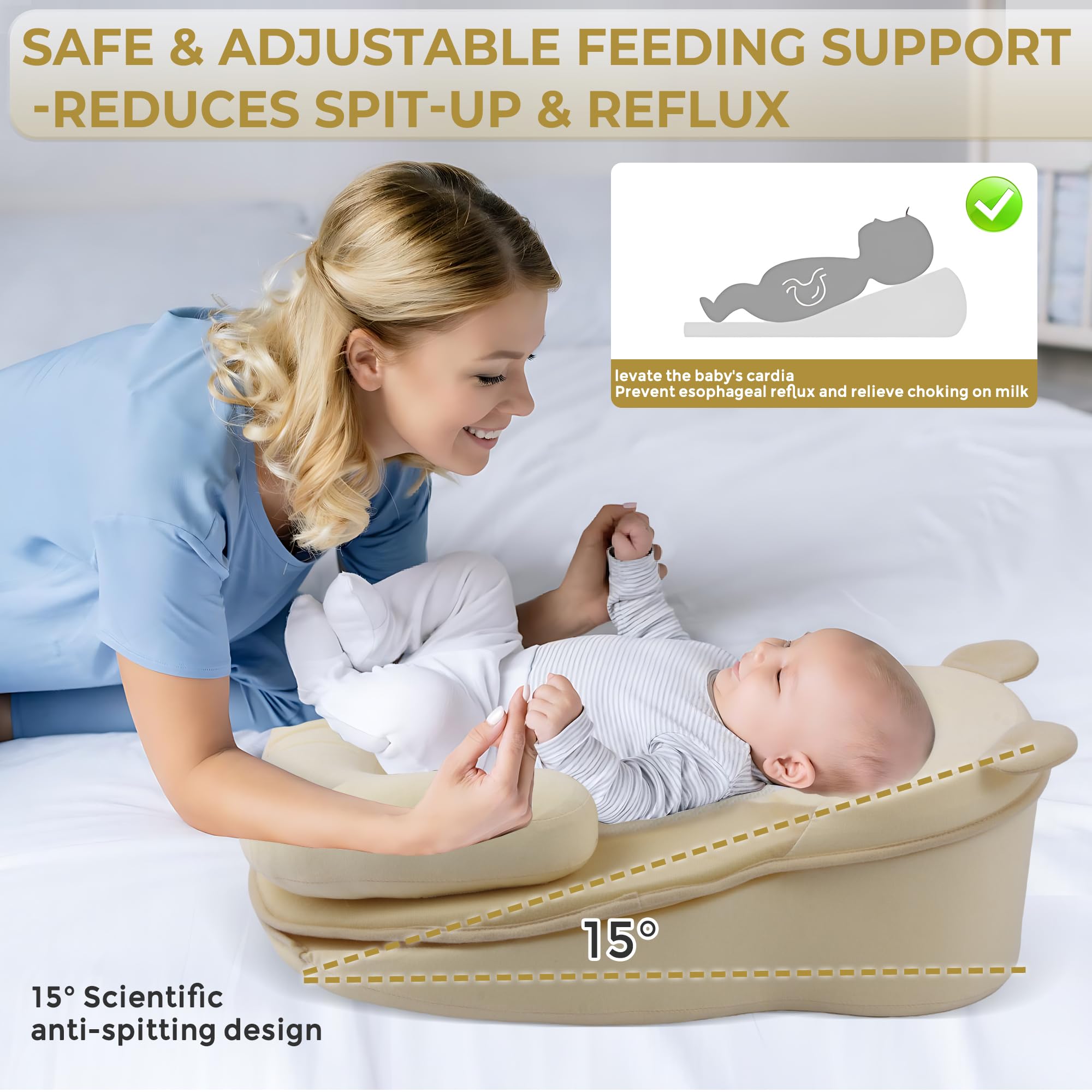 Rootling pillow bottom support adjusts to fit baby's body shape