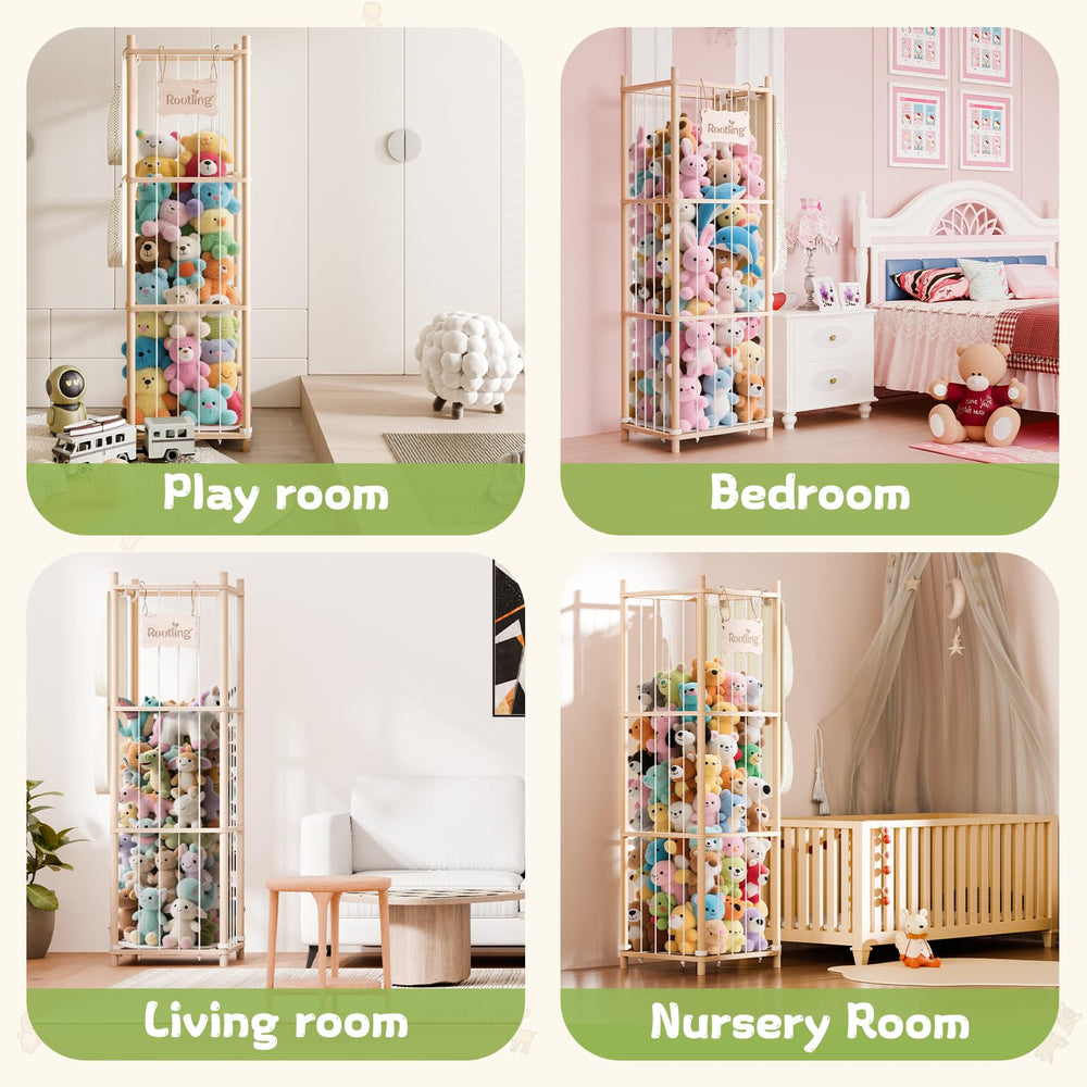 Rootling organizer fits toddler rooms and playrooms, promoting clutter-free spaces.