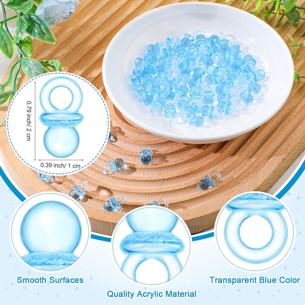Roowest acrylic pacifiers blue pack provides colorful, safe party tokens