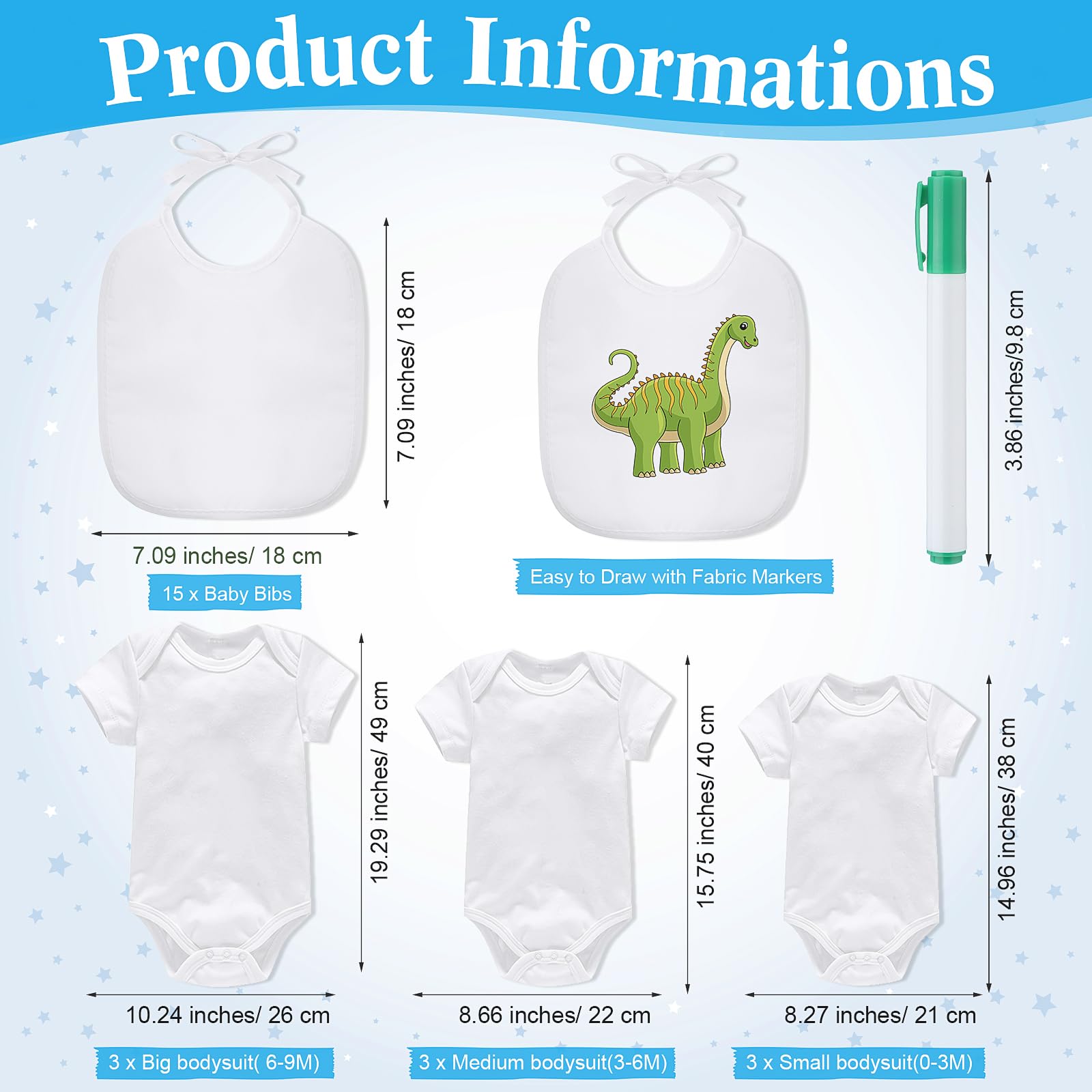Roowest bodysuits in three sizes for easy baby dress-up
