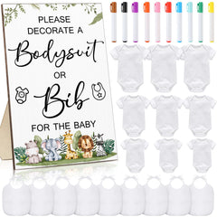 Roowest jungle-themed wooden sign for interactive baby shower games and décor.