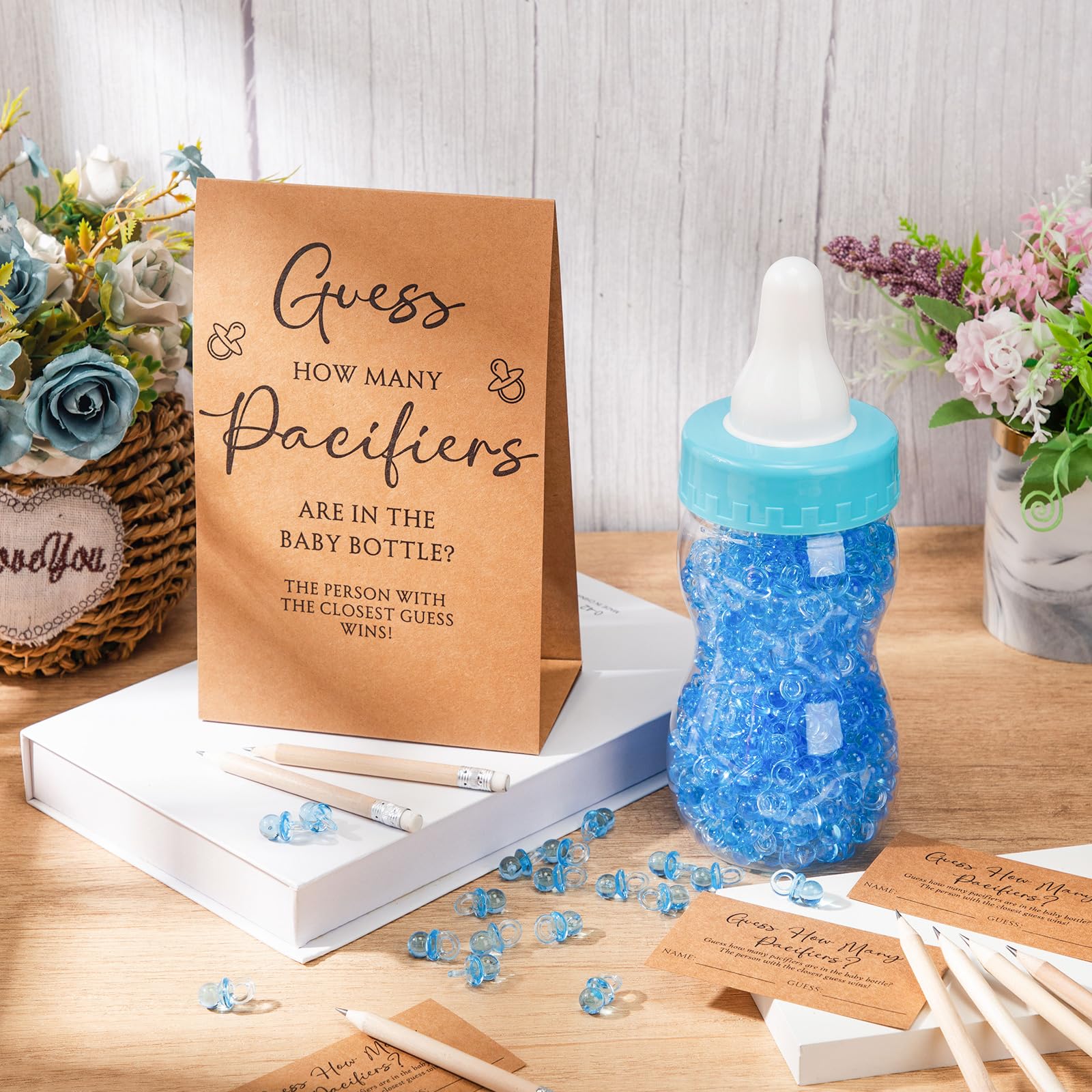 Roowest pink acrylic pacifiers for cute DIY decor