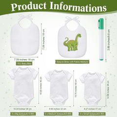 Roowest white bibs 18cm ideal for quick baby shower photo moments.