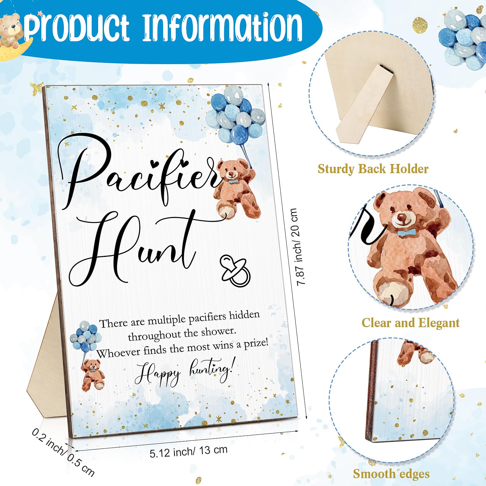 Roowest wooden baby shower sign board serves as a sturdy, reusable party centerpiece