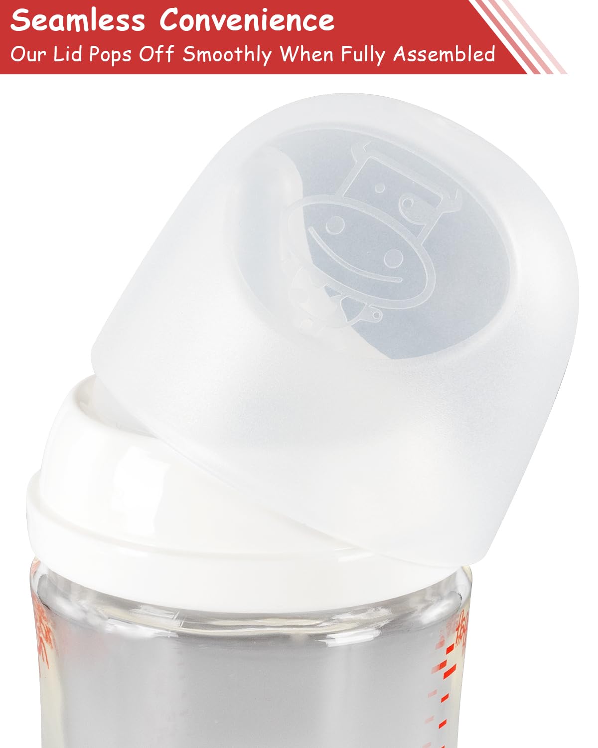 ROPOSY leak-proof bottle cap close-up – airtight seal reduces mess during meals.