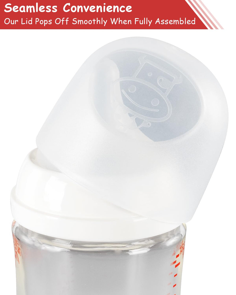 ROPOSY leak-proof bottle cap close-up – airtight seal reduces mess during meals.