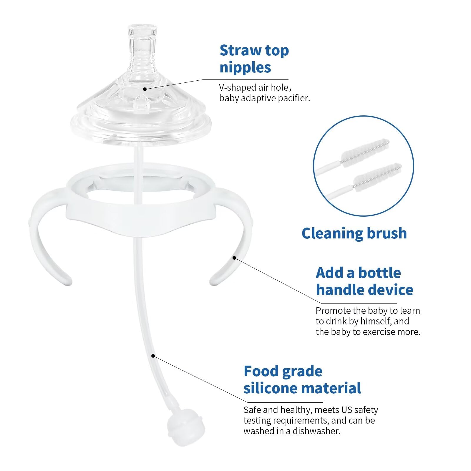 ROPOSY bottle handles provide a comfortable grip during learning