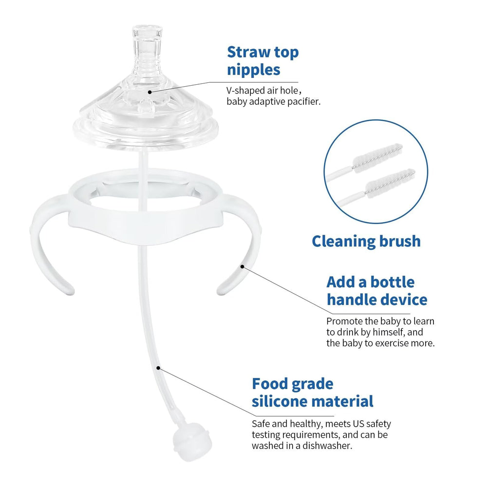 ROPOSY bottle handles provide a comfortable grip during learning