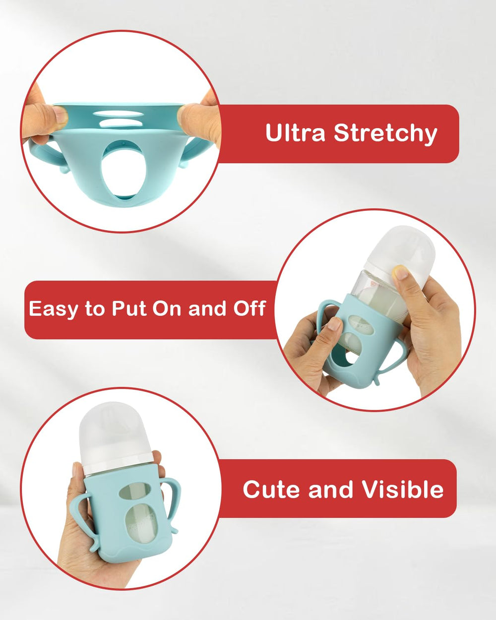 ROPOSY glass bottle protection sleeve prevents bumps during on-the-go use