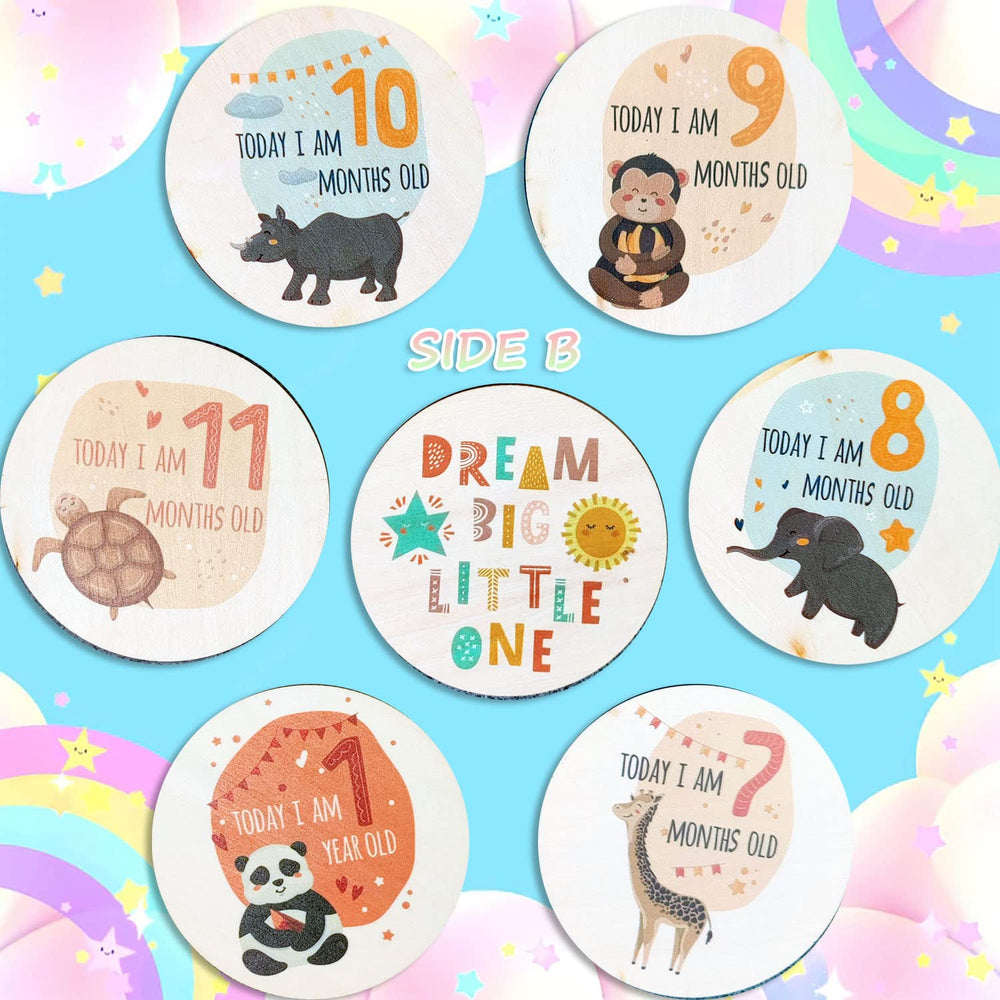 RORANIC wooden baby milestone markers showcase durable keepsake decor