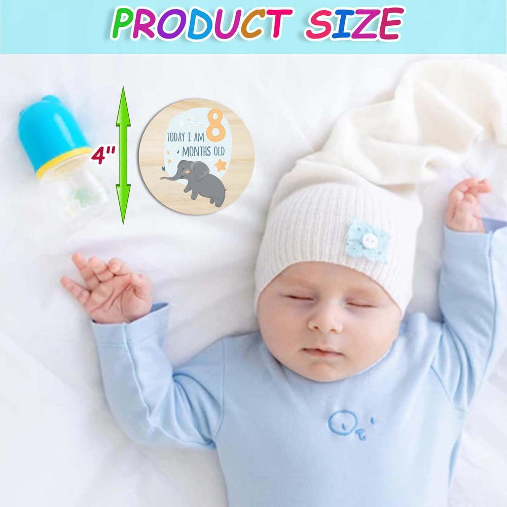 RORANIC wooden safari design cards suit gender-neutral baby photos