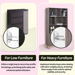 RORMGO anti-tip anchors keep dressers securely fastened to walls.