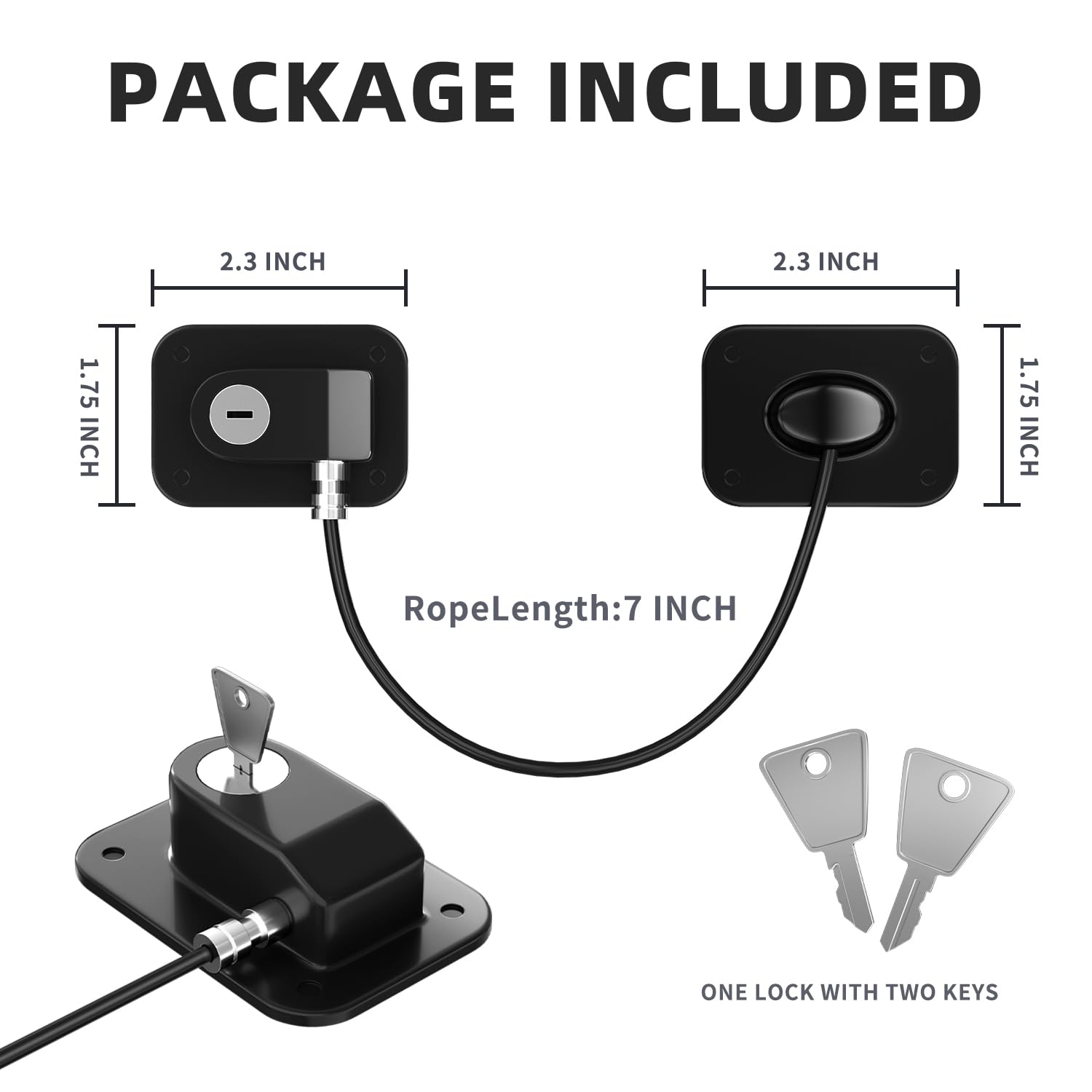 RORMGO compact black fridge lock complements modern kitchens.