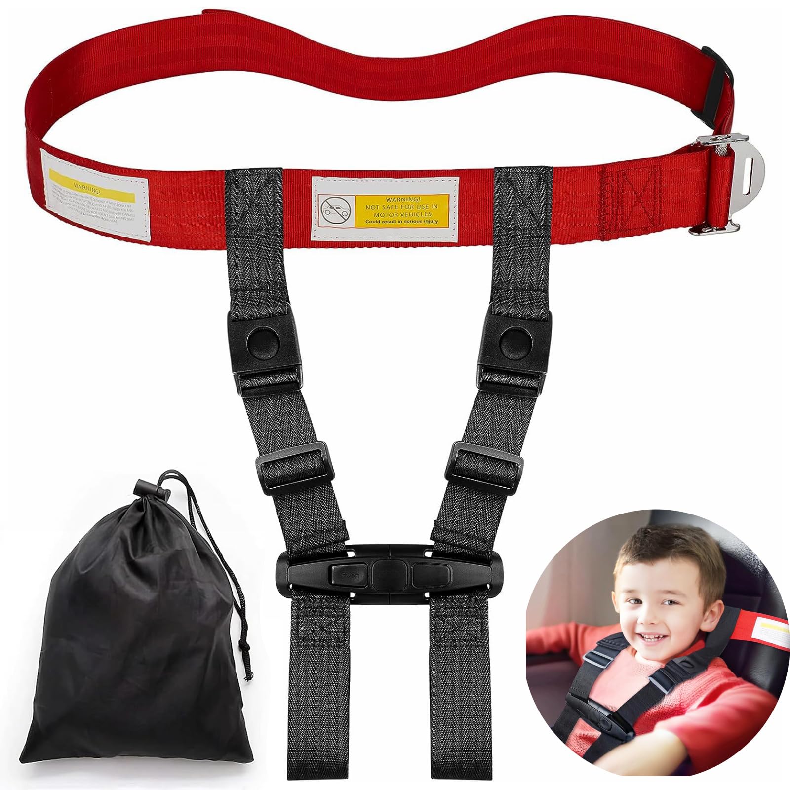 ROSROSE child airplane safety harness front view for secure toddler restraint mid flight