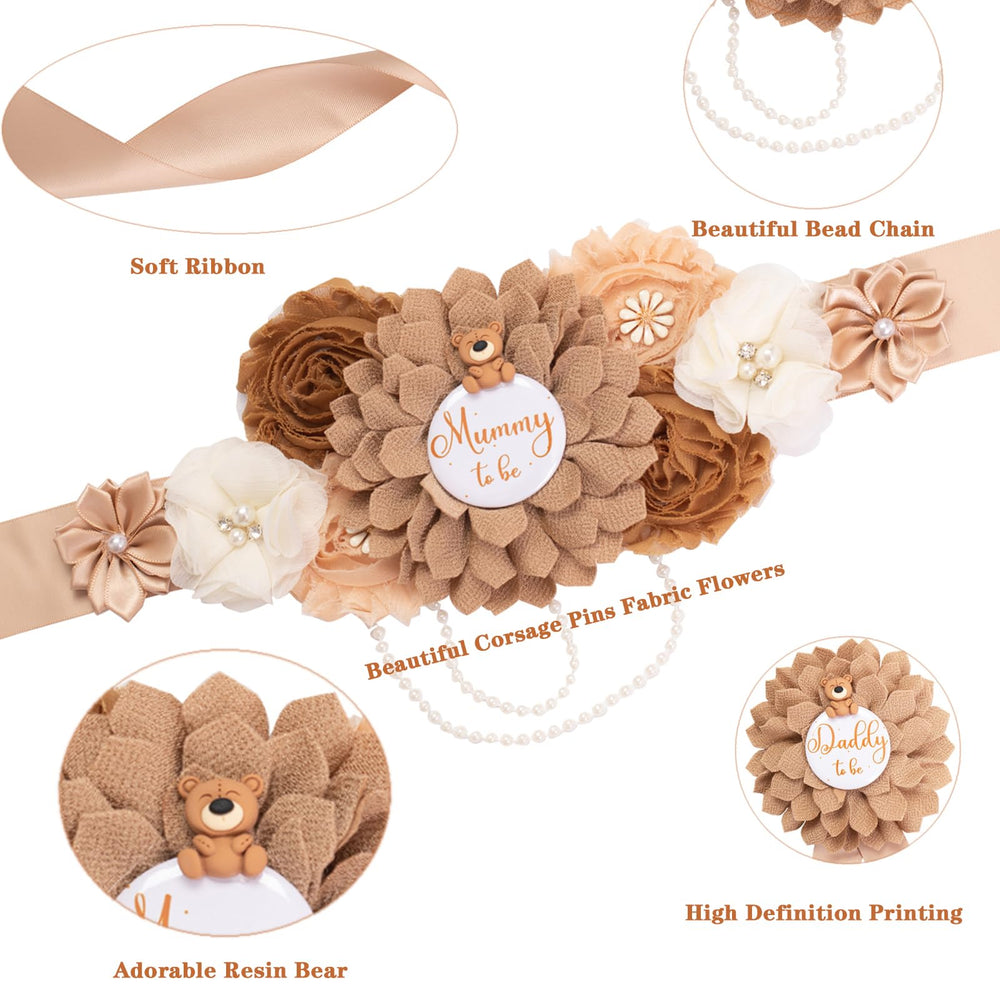 Rosavida daddy to be corsage detail for coordinated gender reveal look