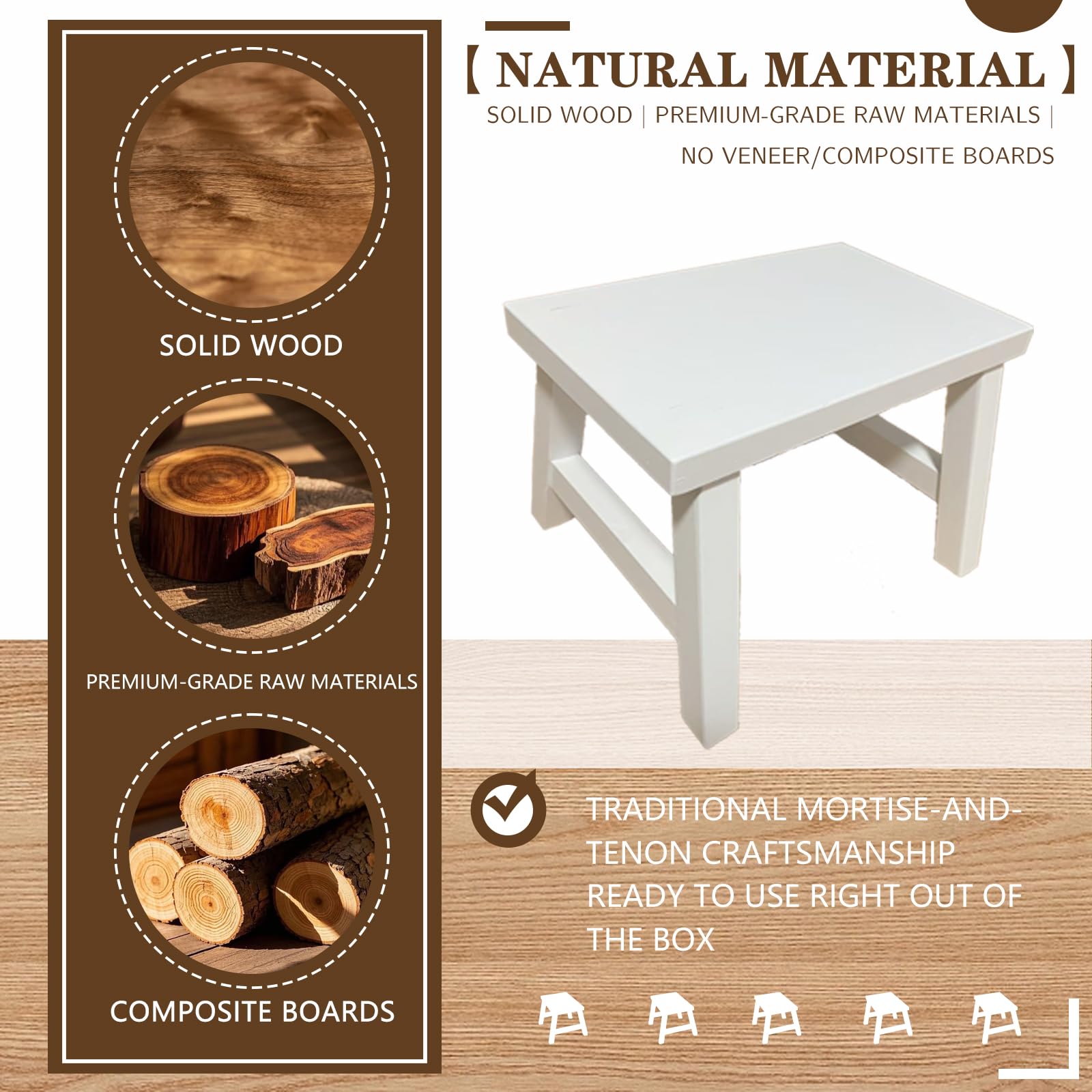 Rose and burlap stool in use for potty training and reaching sinks.