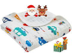ROSE FEATHER luxury muslin blanket front view showing plush six layer softness for newborn comfort
