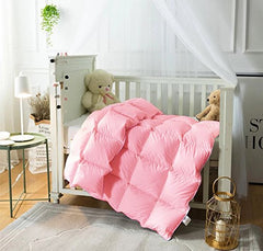 ROSE FEATHER organic cotton cover close-up shows breathable, soft fabric.