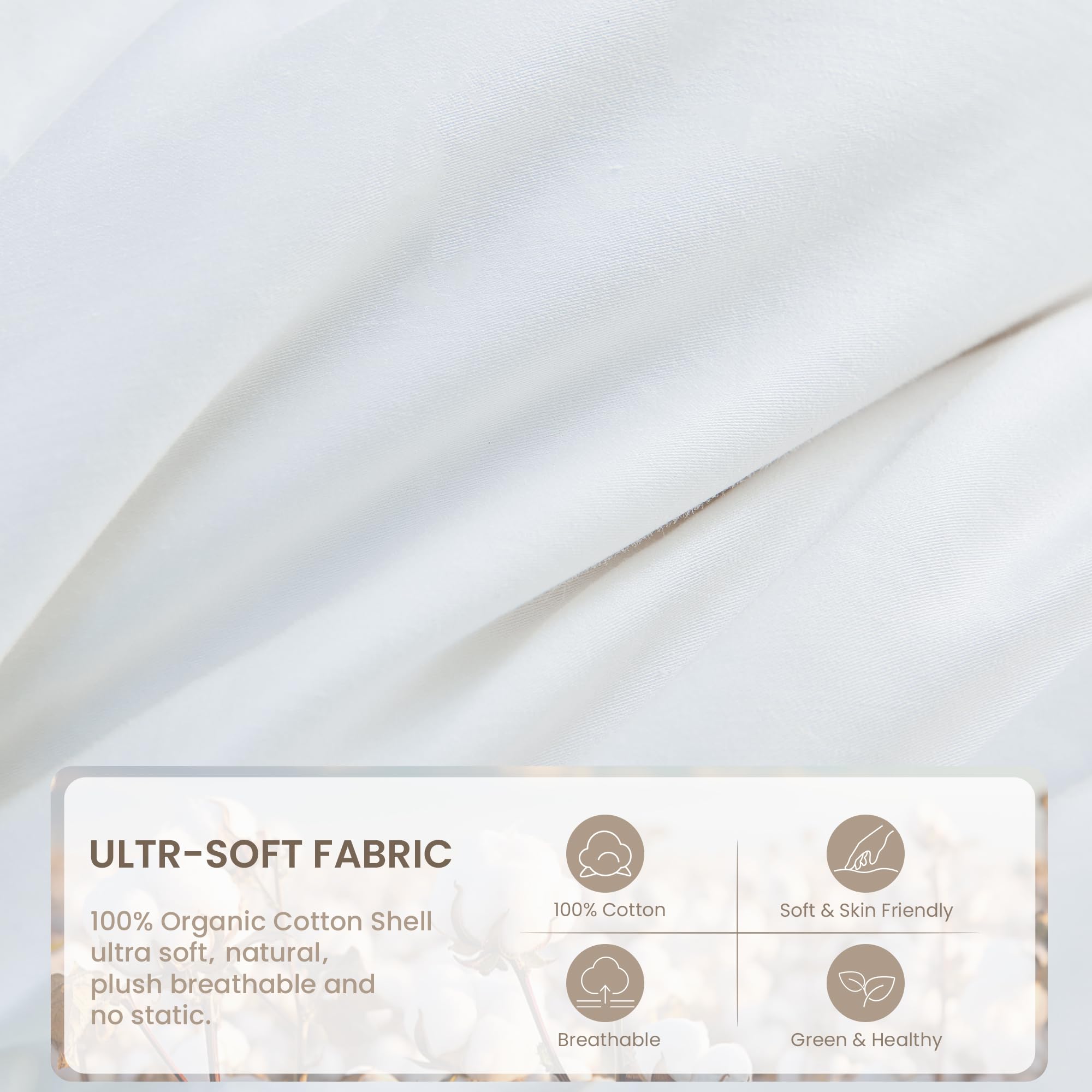 Rose Feather corner-tabs secure the duvet to crib sheets for worry-free sleep
