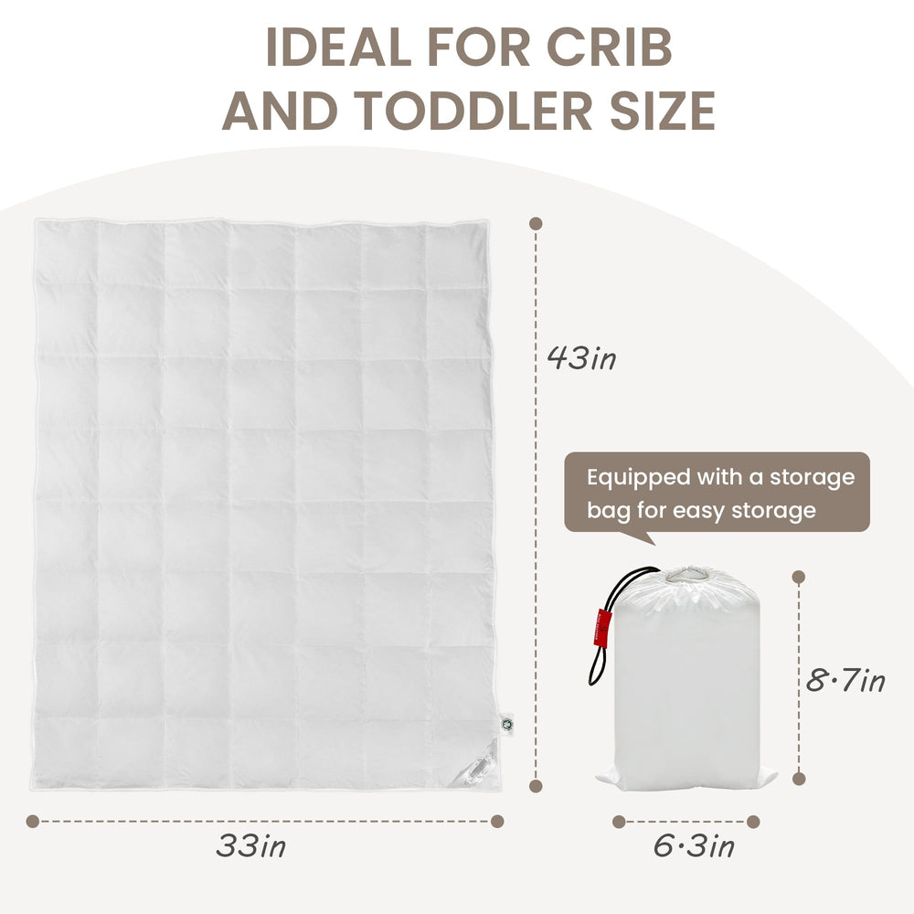 Rose Feather in-crib display proves standard 33x43 fit for standard cribs