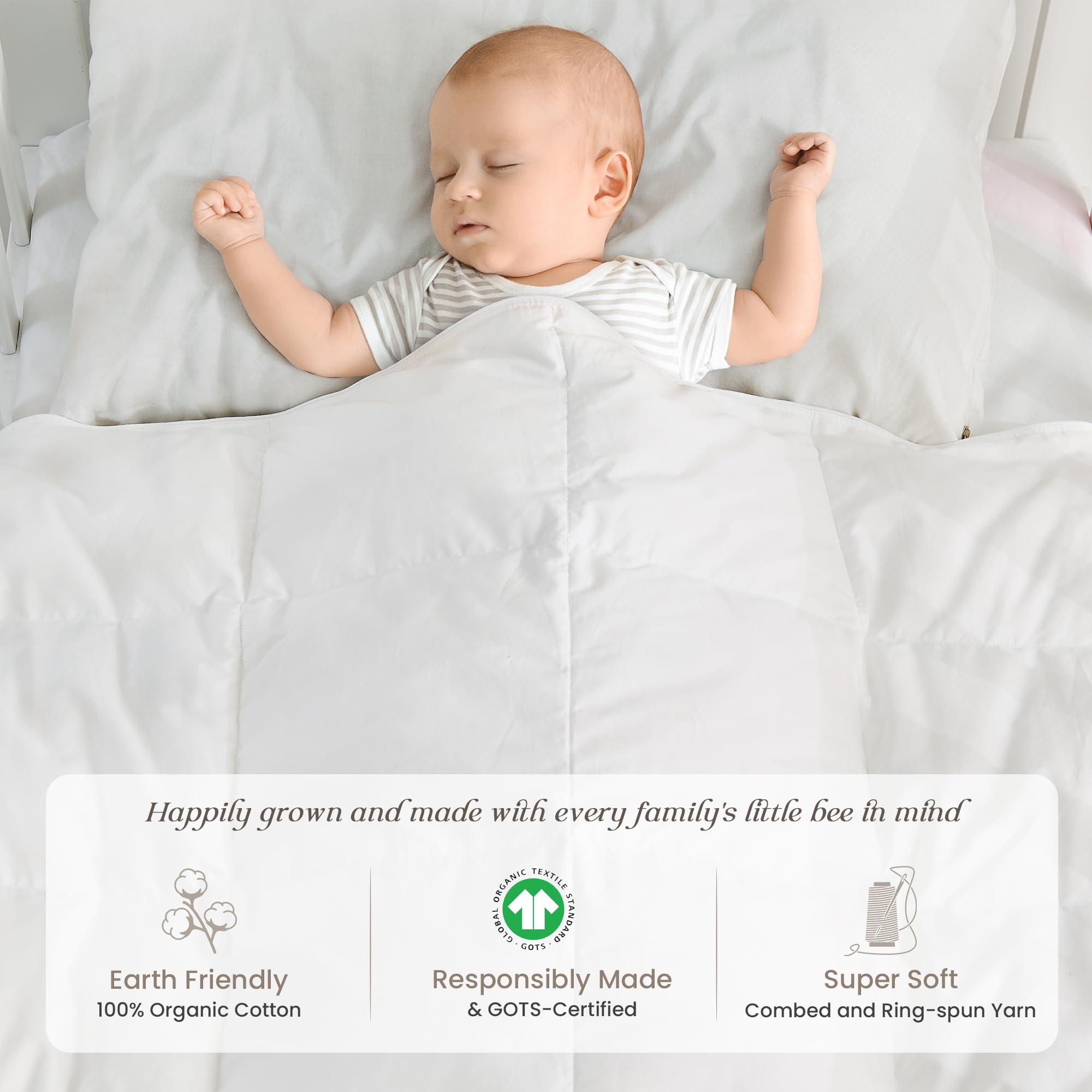 Rose Feather lightweight comforter lying flat, ideal for hot summer rooms