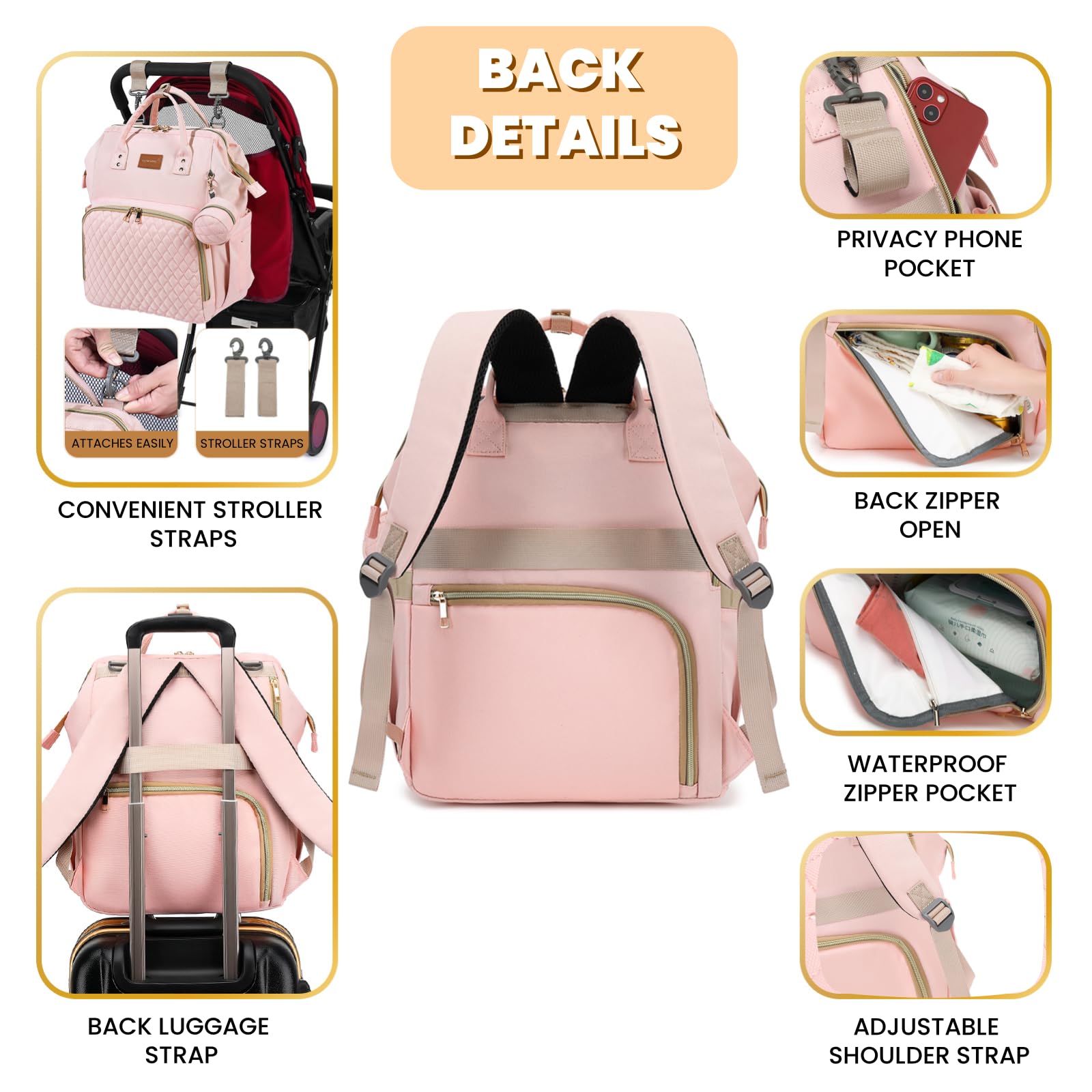 ROSEGIN back-opening design provides quick access to bottom items.