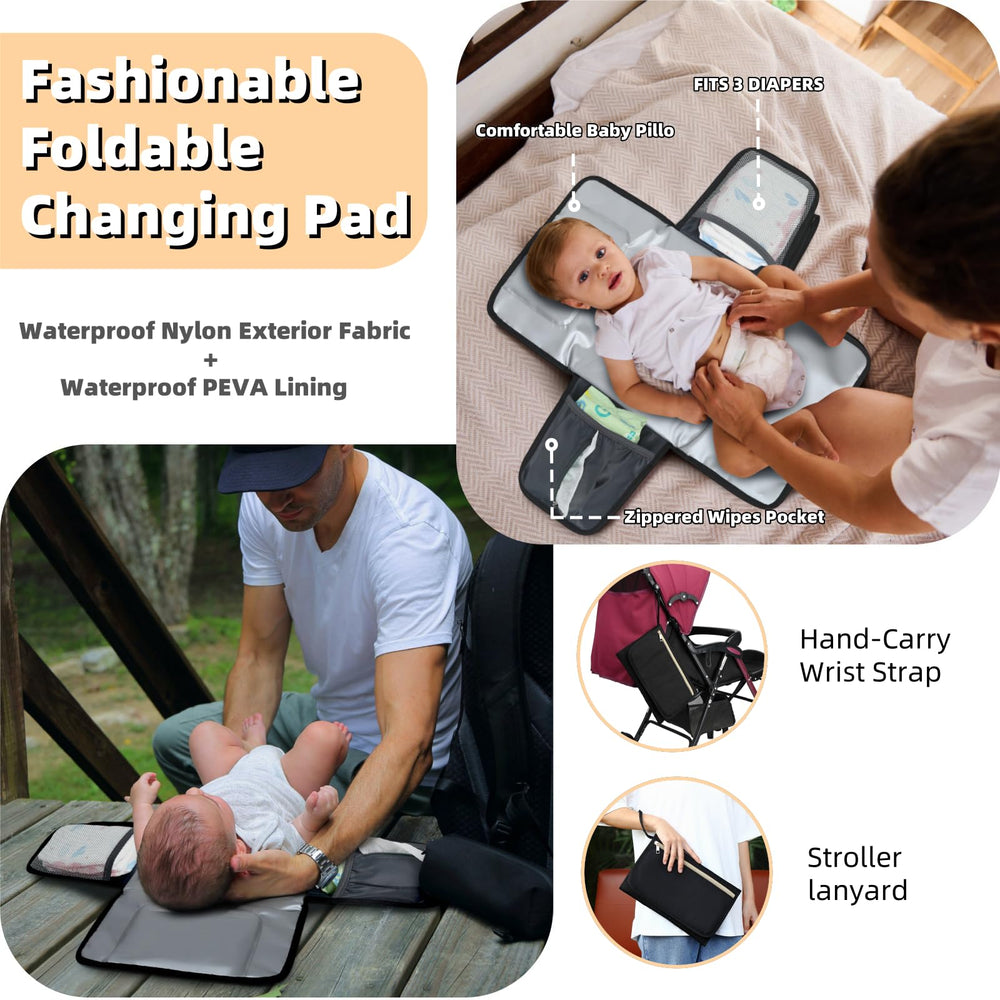 ROSEGIN Diaper Bag Foldable Changing Pad supports easy diaper changes.