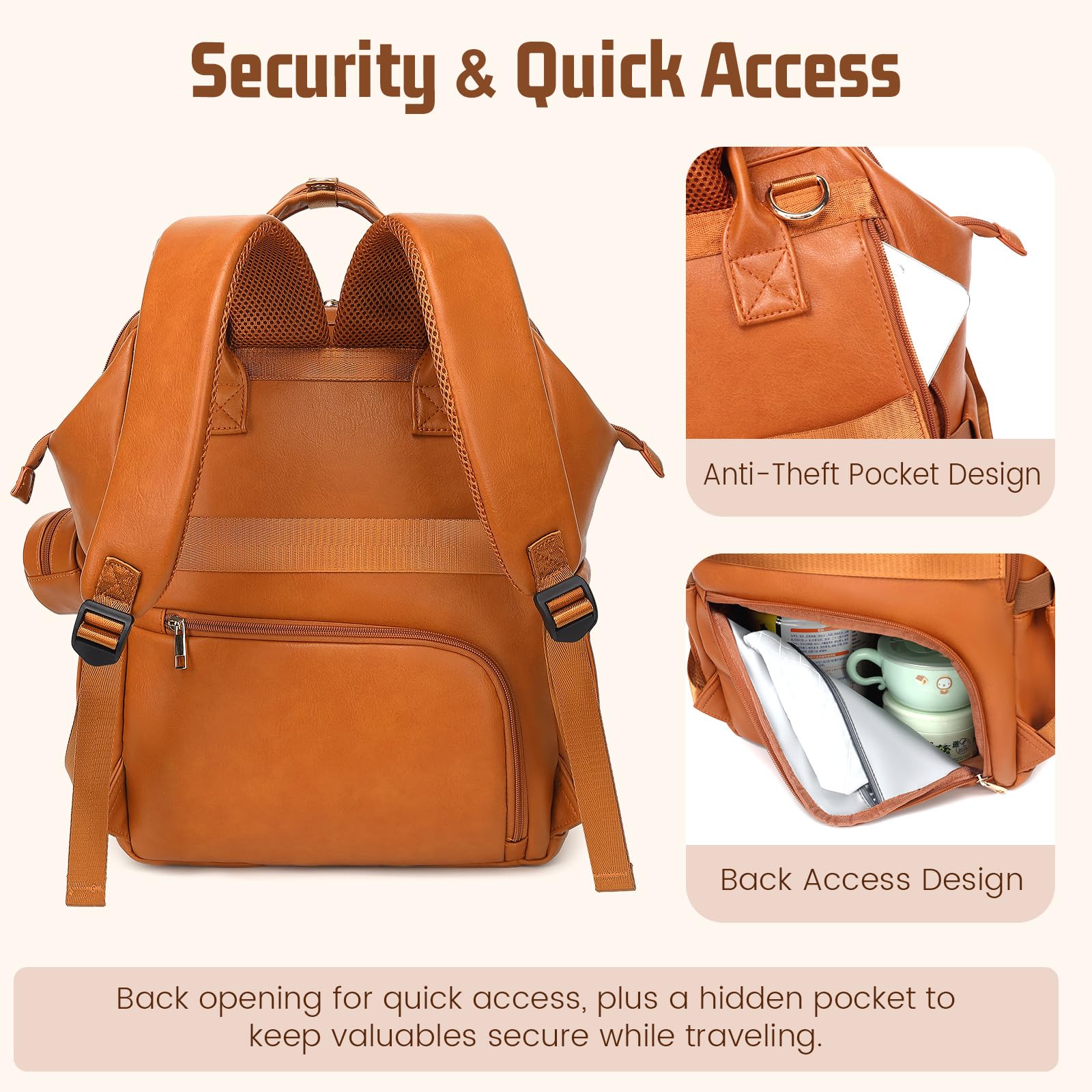 ROSEGIN interior with multiple pockets for fast access to essentials.
