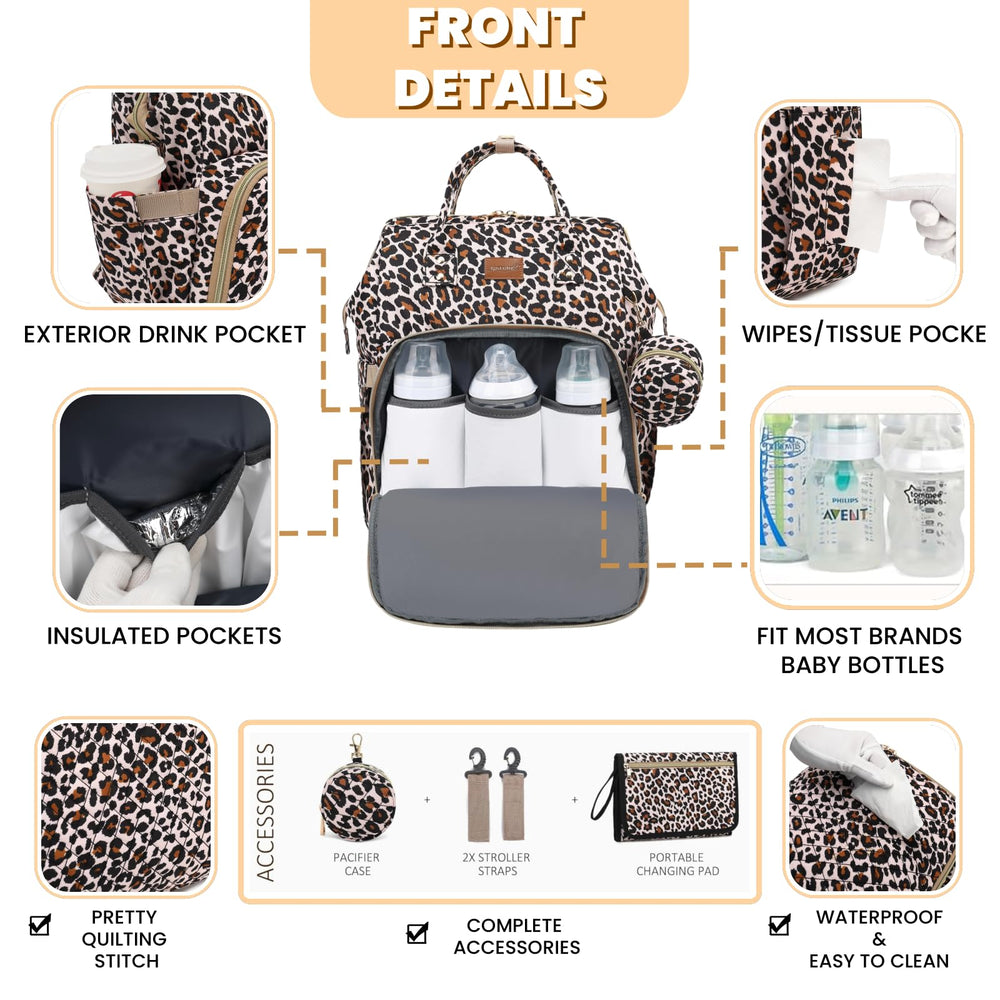 ROSEGIN diaper bag insulated-bottle-holders keep beverages at the right temperature.