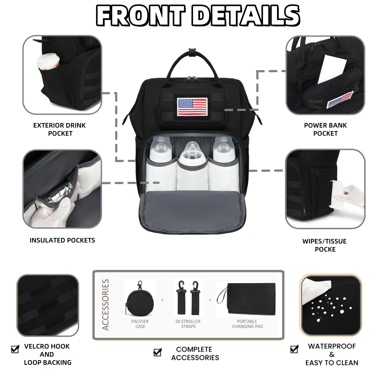 ROSEGIN detachable pacifier case for easy access to essentials.