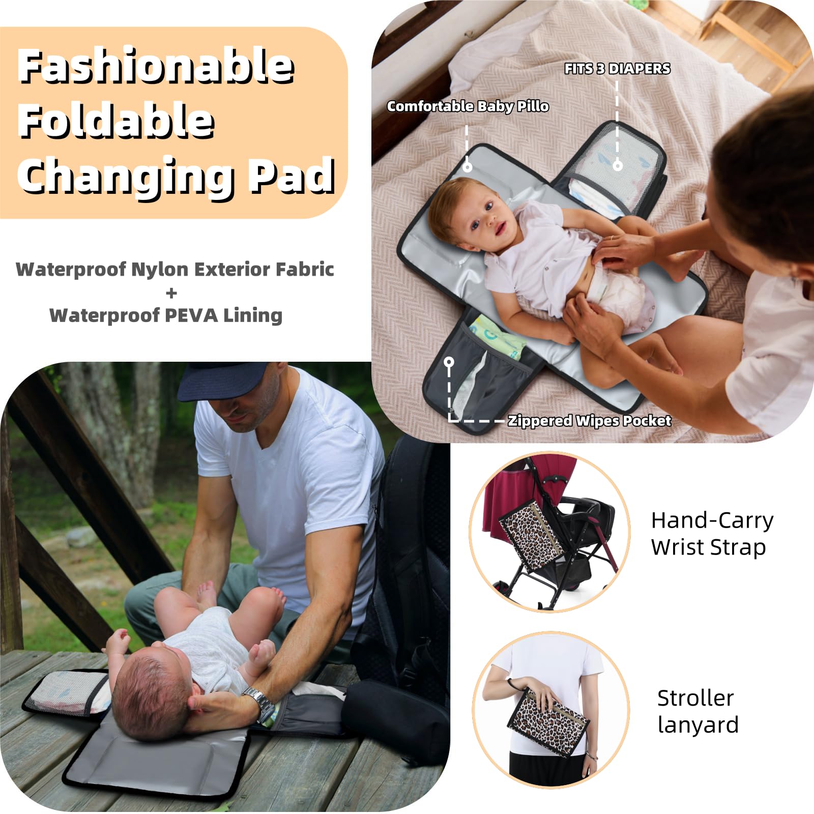 ROSEGIN diaper bag waterproof-fabric resists spills during outdoor adventures.
