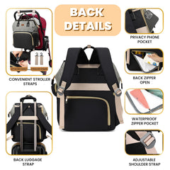ROSEGIN Diaper Bag Wet-Dry Pocket neatly separates mess from essentials.