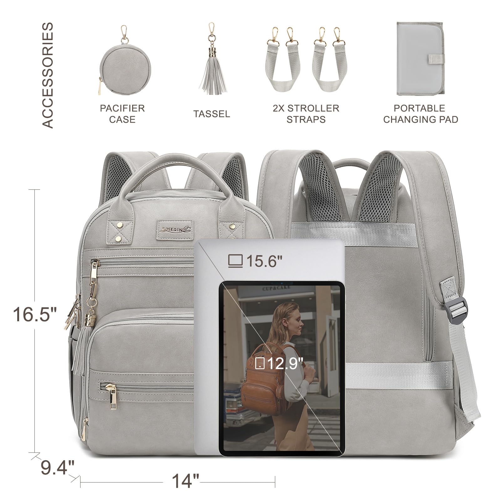 ROSEGIN insulated bottle pockets help feeds stay warm or cool when out