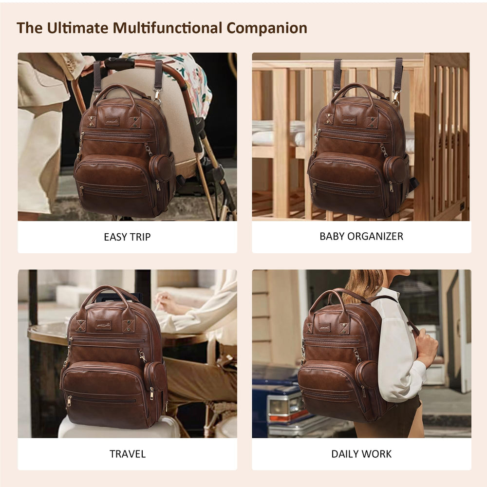 ROSEGIN diaper bag reinforced zippers endure daily use with confidence