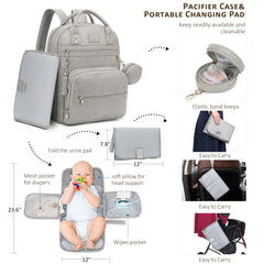 ROSEGIN diaper bag with stroller straps enables hands-free parenting on strolls