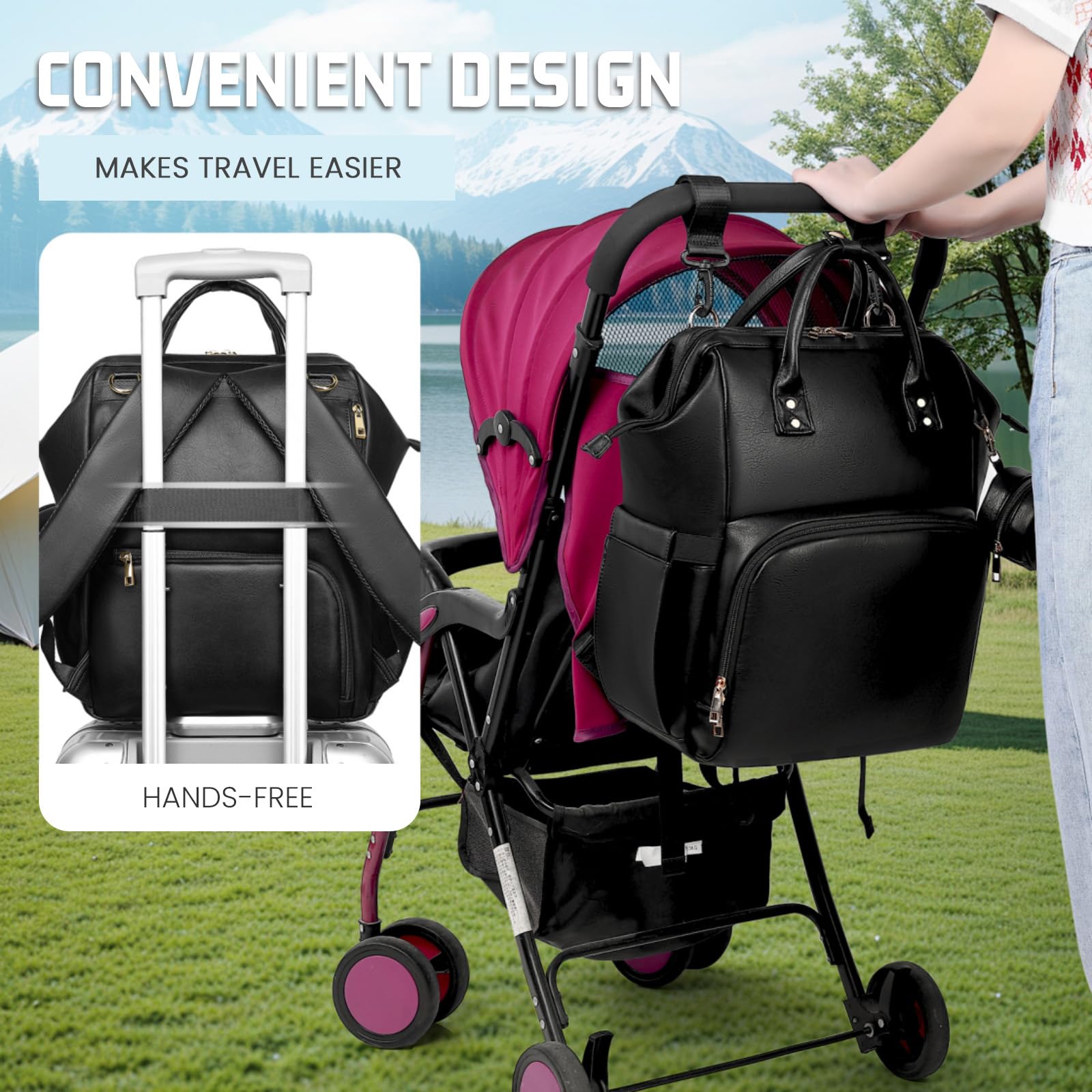 ROSEGIN stroller straps free your hands while strolling with baby.