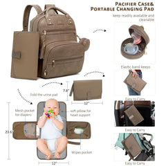 ROSEGIN premium bag features stroller straps and luggage sleeve for travel-friendly comfort